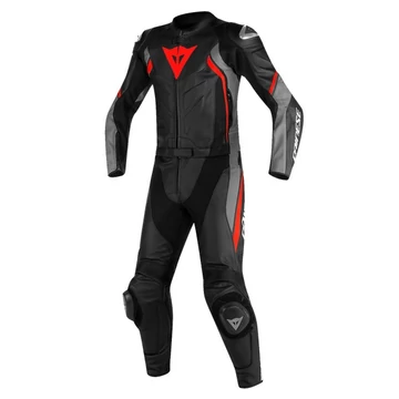 Dainese AVRO D2 2PCS, BLACK/MATT-GRAY/LAVA-RED bőr overál